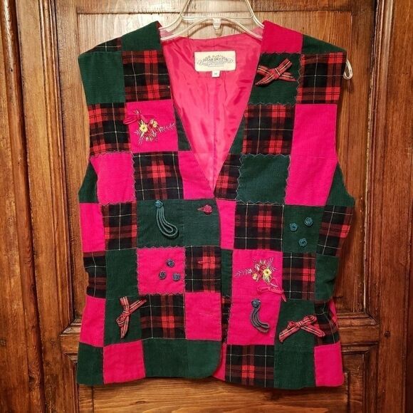Vintage Susan Bristol Tartan Plaid Christmas Vest - Picture 1 of 8